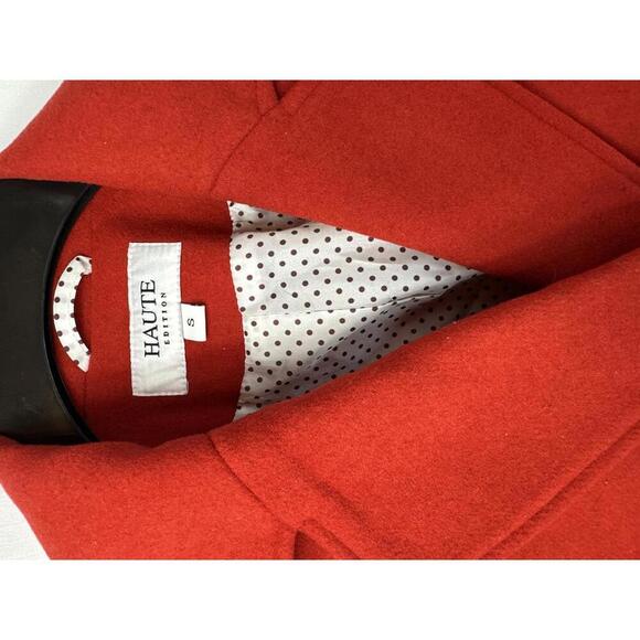 New - Haute Edition Red Women's Wool Blend Coat Size Small - Picture 2 of 5